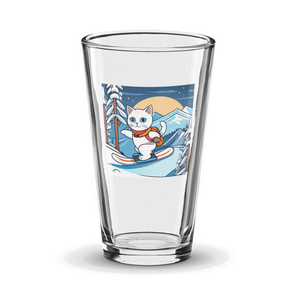 PugMug Custom White Companion Cat Glass Tumbler