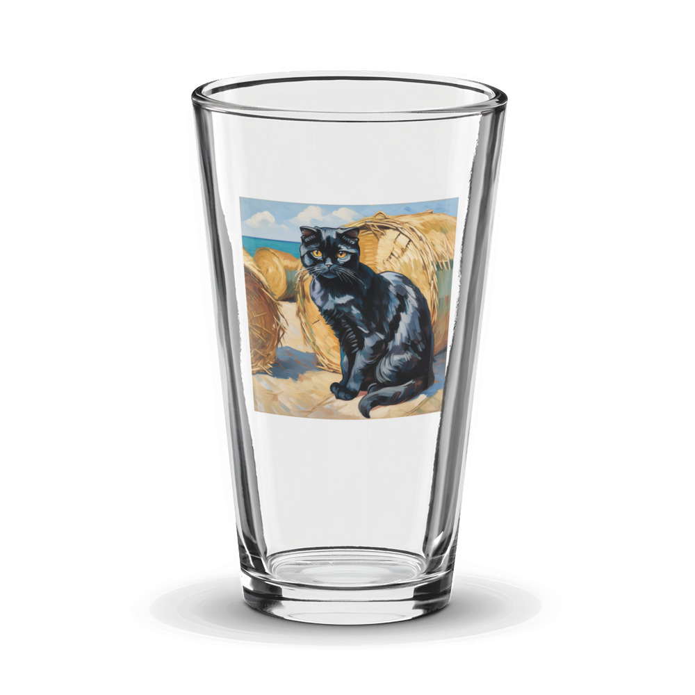 PugMug Custom Black Scottish Fold Cat Glass Tumbler