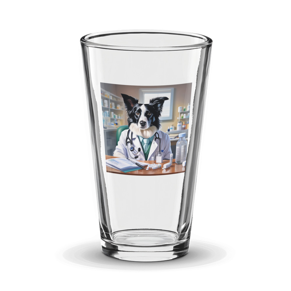 PugMug Custom Border Collie Glass Tumbler