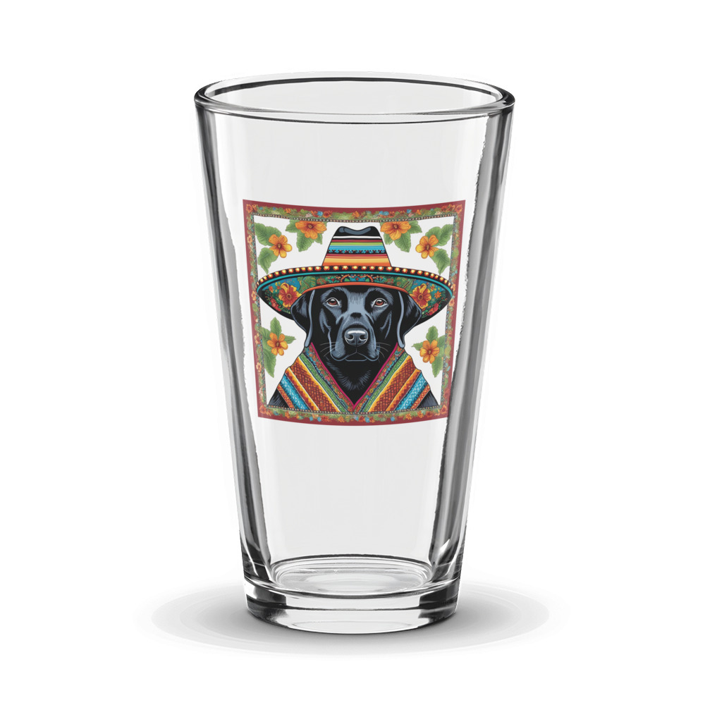 PugMug Custom Black Labrador Retriever Glass Tumbler