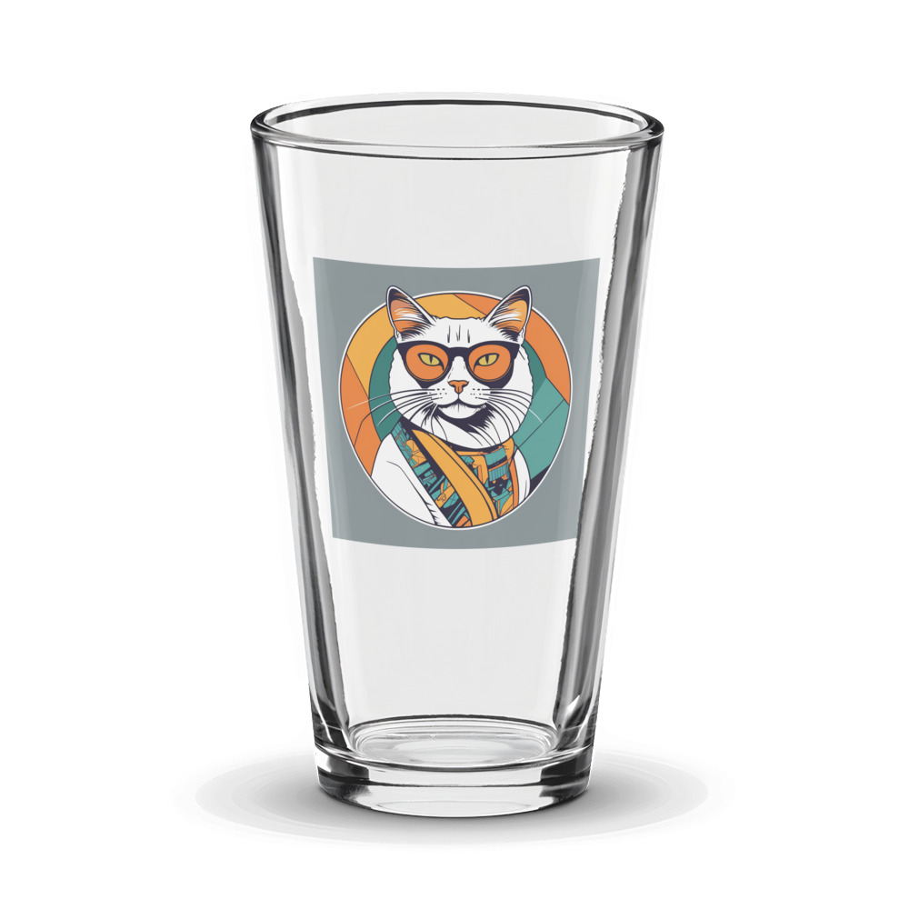 PugMug Custom White Companion Cat Glass Tumbler