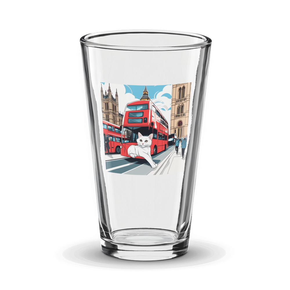 PugMug Custom White Companion Cat Glass Tumbler