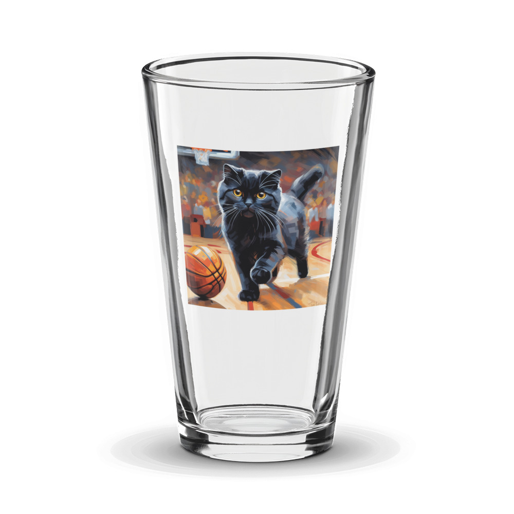 PugMug Custom Black Scottish Fold Cat Glass Tumbler