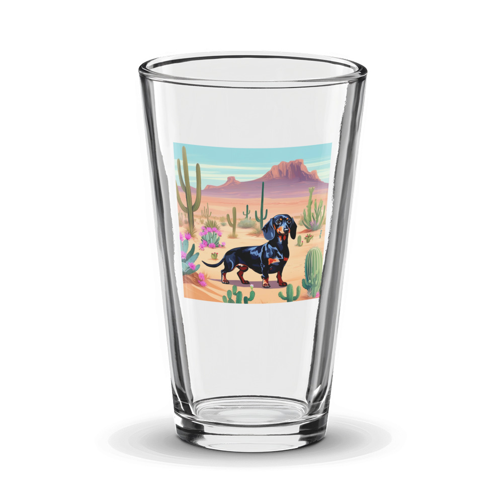 PugMug Custom Black Dachshund Glass Tumbler