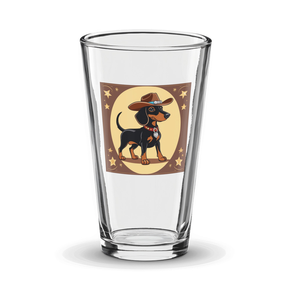PugMug Custom Black Dachshund Glass Tumbler