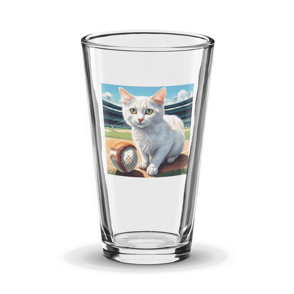 PugMug Custom White Companion Cat Glass Tumbler