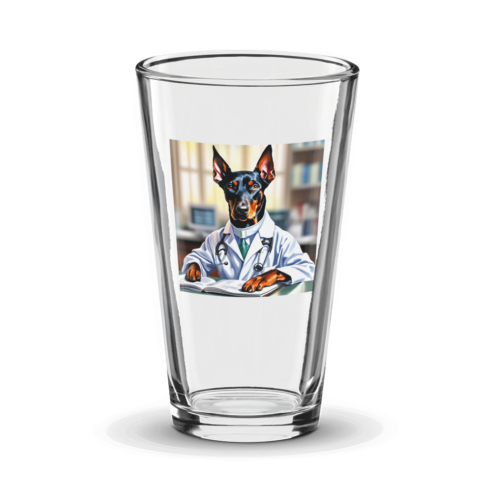 PugMug Custom Doberman Pinscher Glass Tumbler