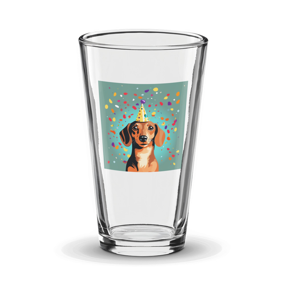PugMug Custom Tan Dachshund Glass Tumbler