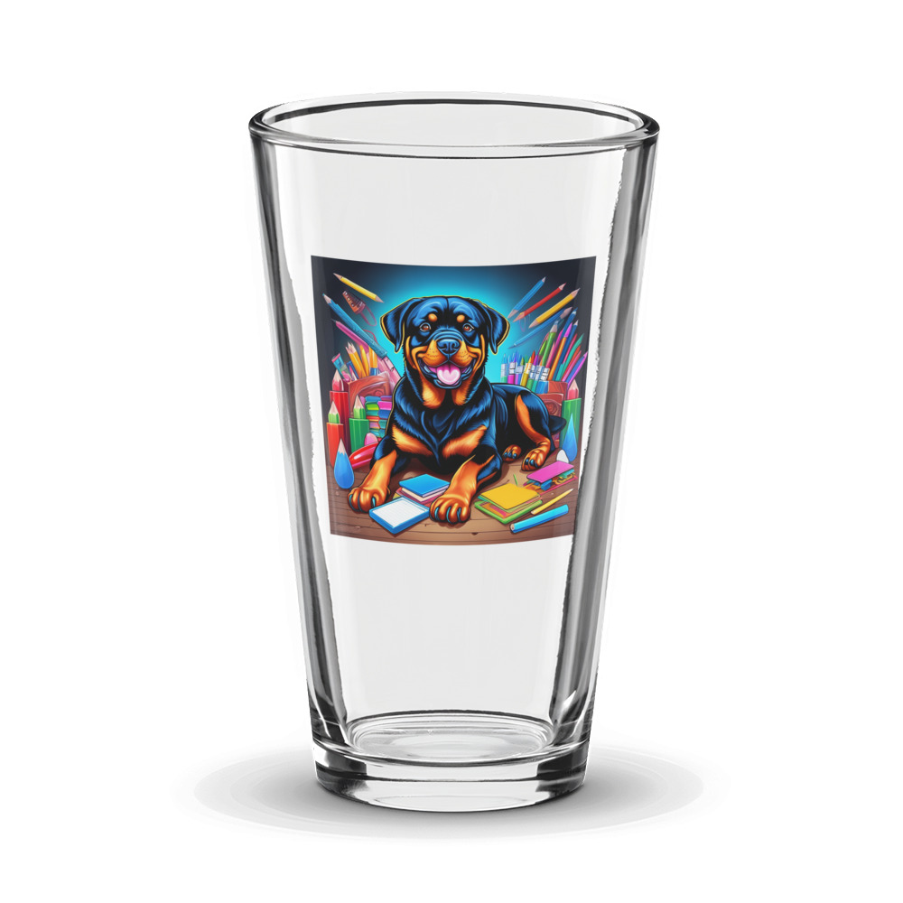 PugMug Custom Rottweiler Glass Tumbler