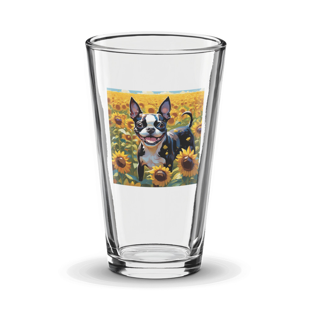 PugMug Custom Boston Terrier Glass Tumbler