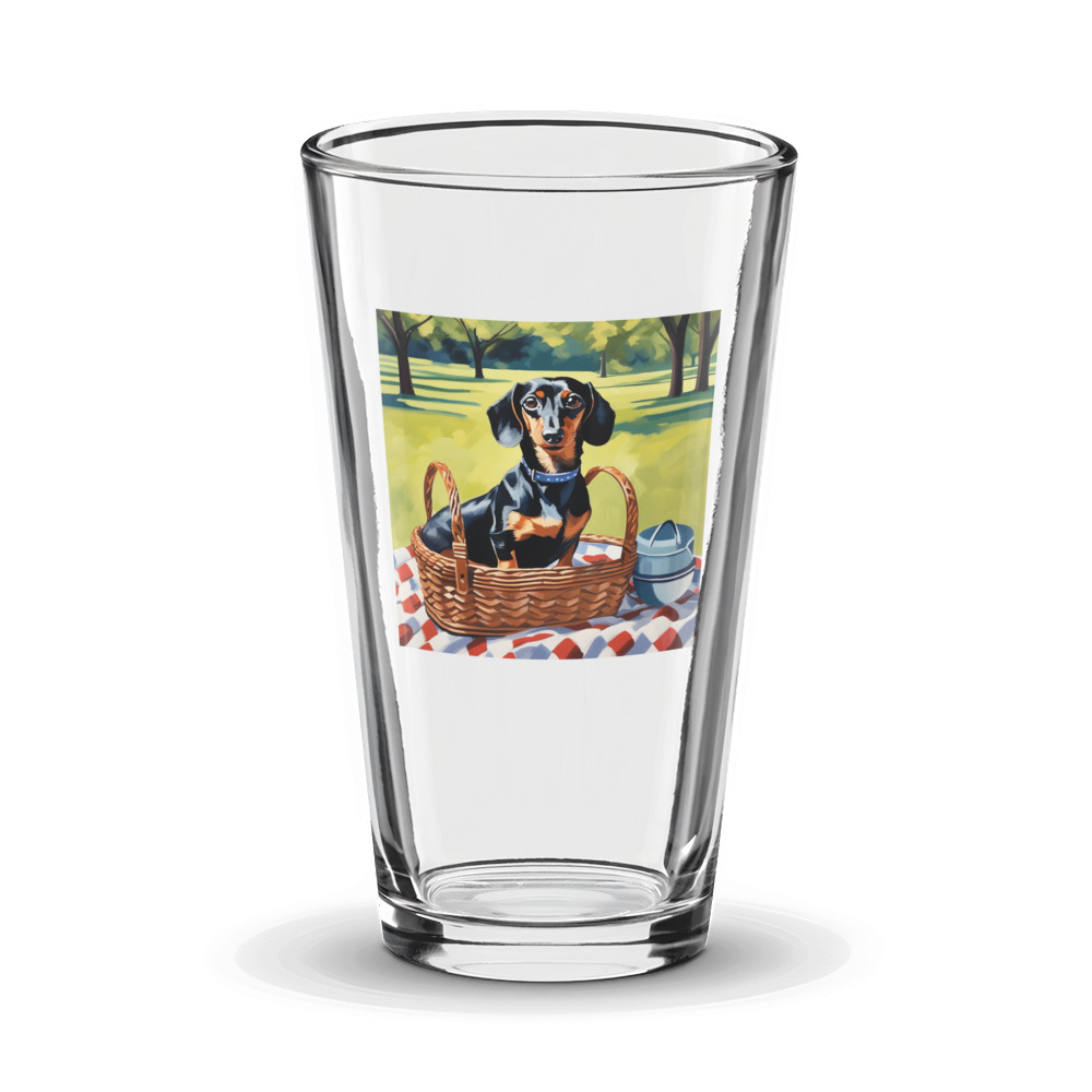 PugMug Custom Tan Dachshund Glass Tumbler