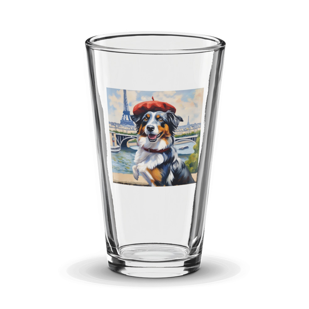 PugMug Custom Australian Shepherd Dog Glass Tumbler