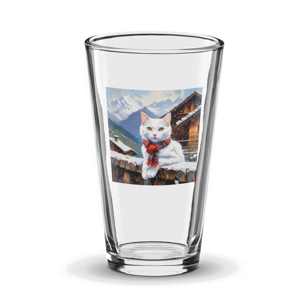 PugMug Custom White Companion Cat Glass Tumbler