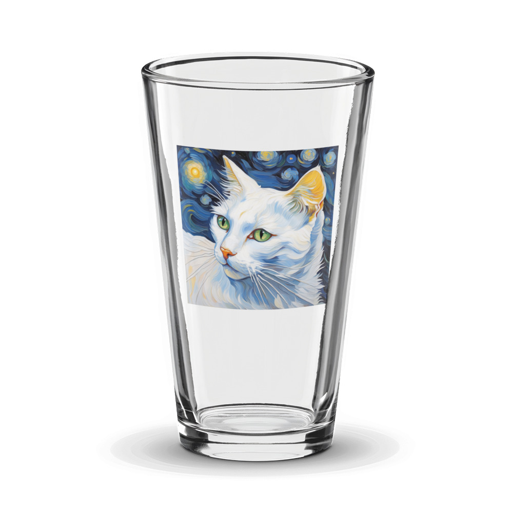 PugMug Custom White Companion Cat Glass Tumbler