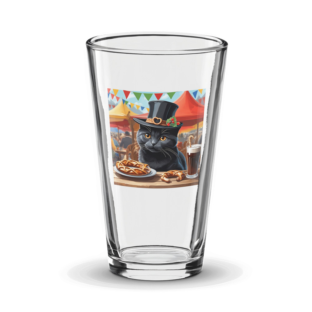 PugMug Custom Black British Shorthair Cat Glass Tumbler