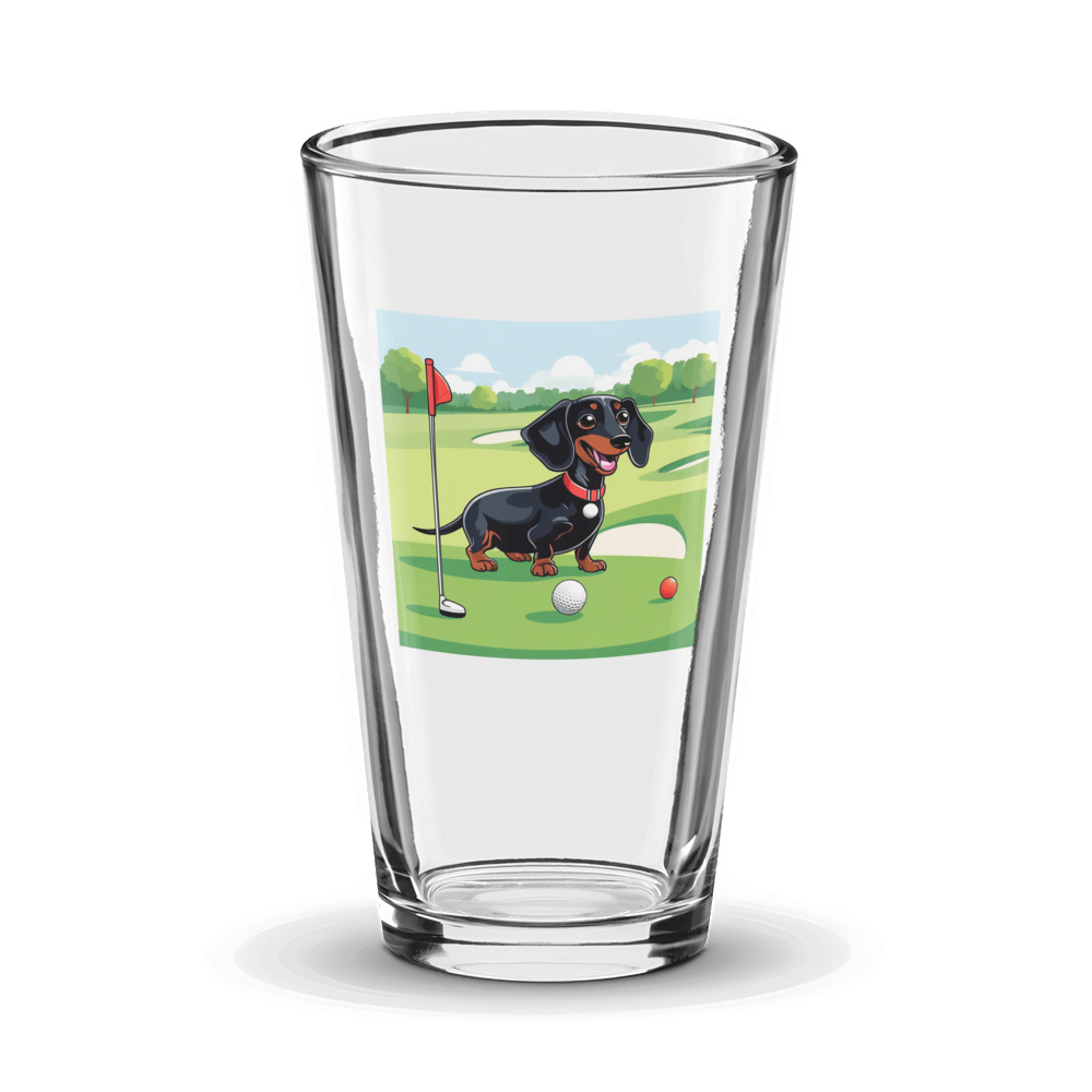 PugMug Custom Black Dachshund Glass Tumbler