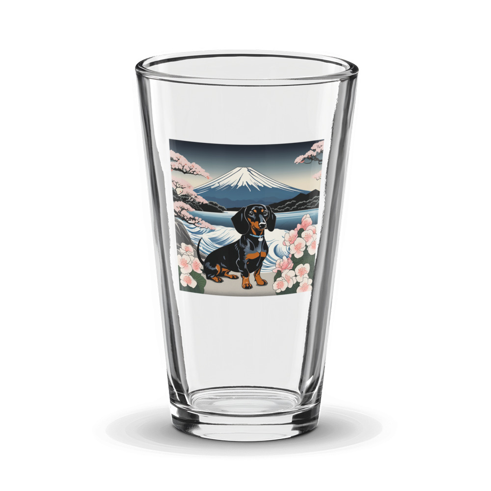 PugMug Custom Black Dachshund Glass Tumbler