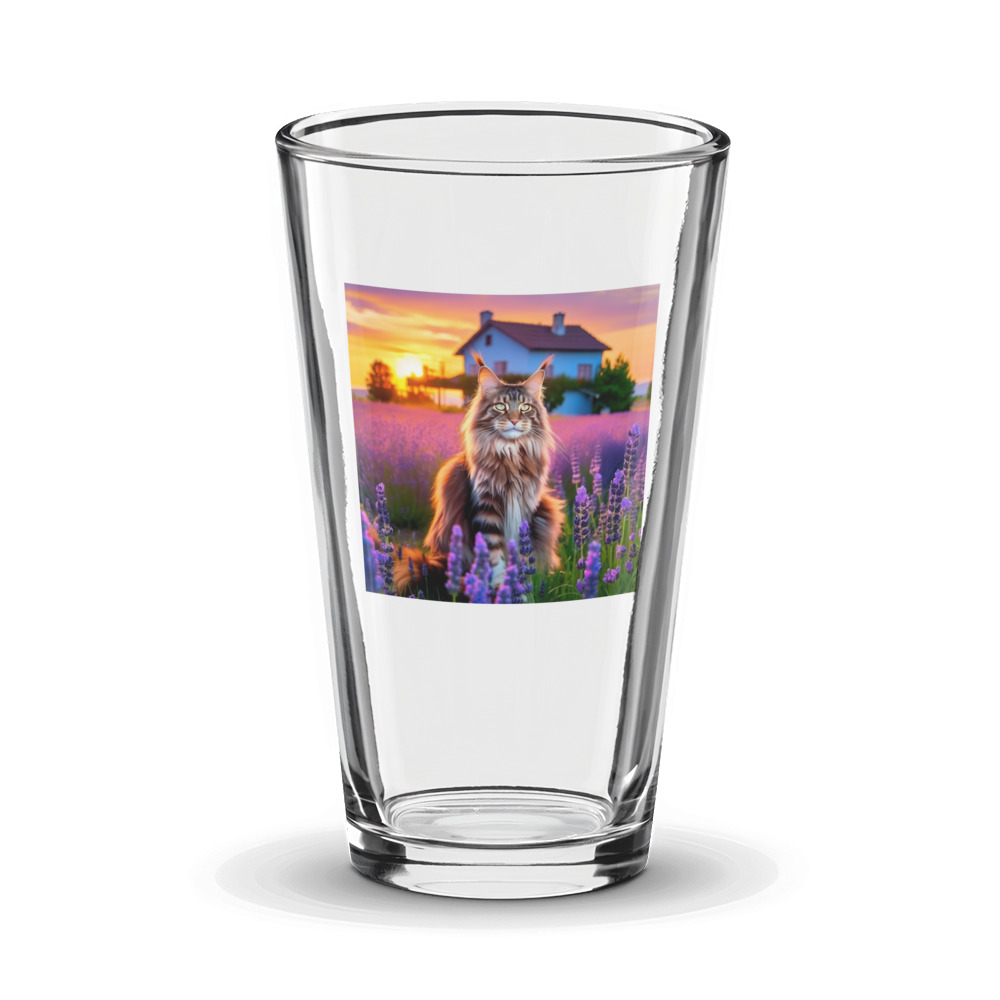 PugMug Custom Tabby Maine Coon Cat Glass Tumbler