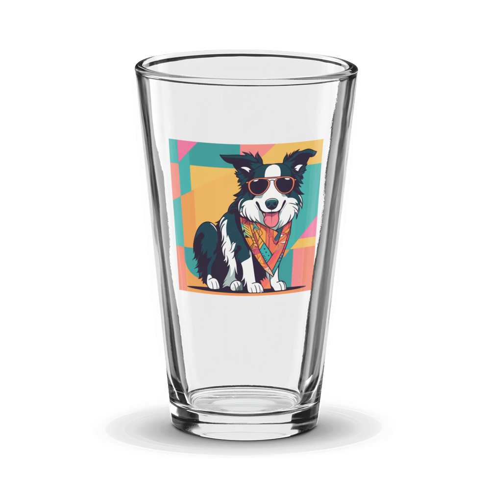 PugMug Custom Border Collie Glass Tumbler