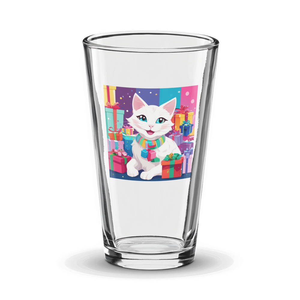 PugMug Custom White Companion Cat Glass Tumbler