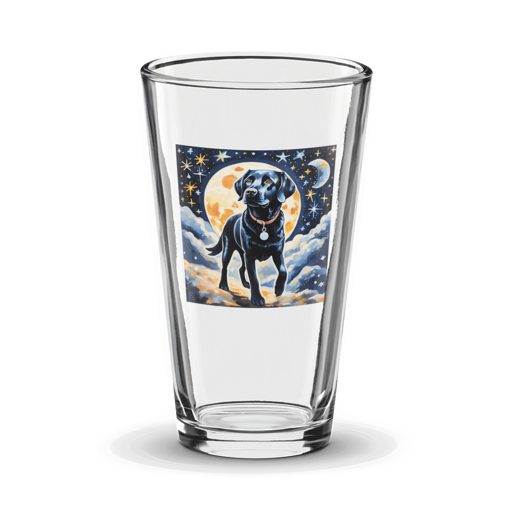 PugMug Custom Black Labrador Retriever Glass Tumbler