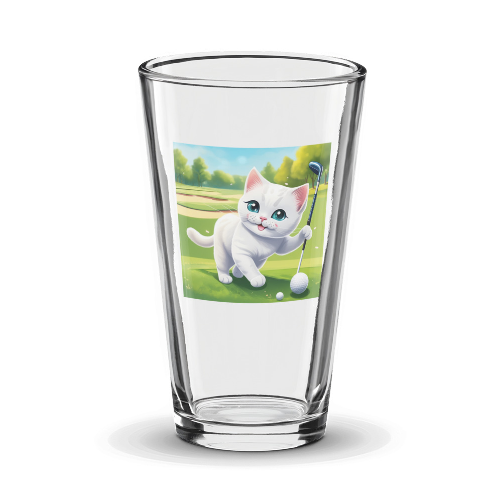 PugMug Custom White British Shorthair Cat Glass Tumbler