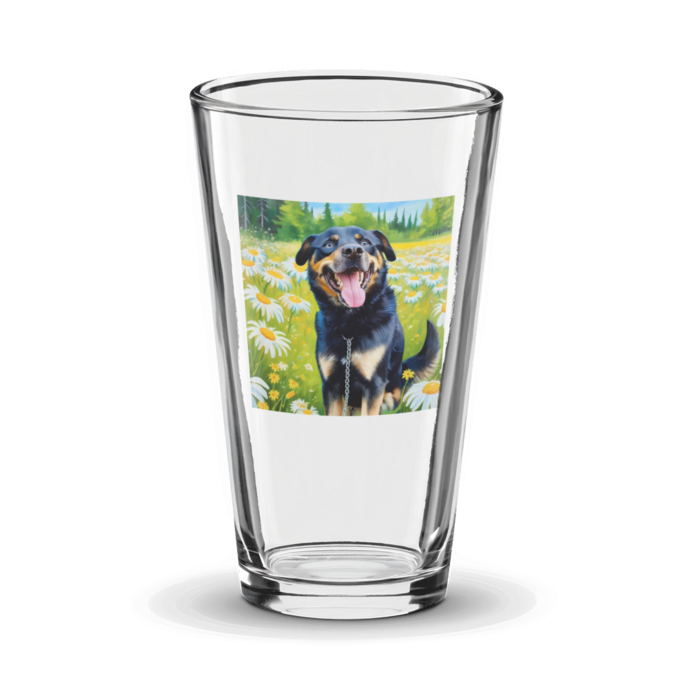 PugMug Custom Blue Glass Tumbler