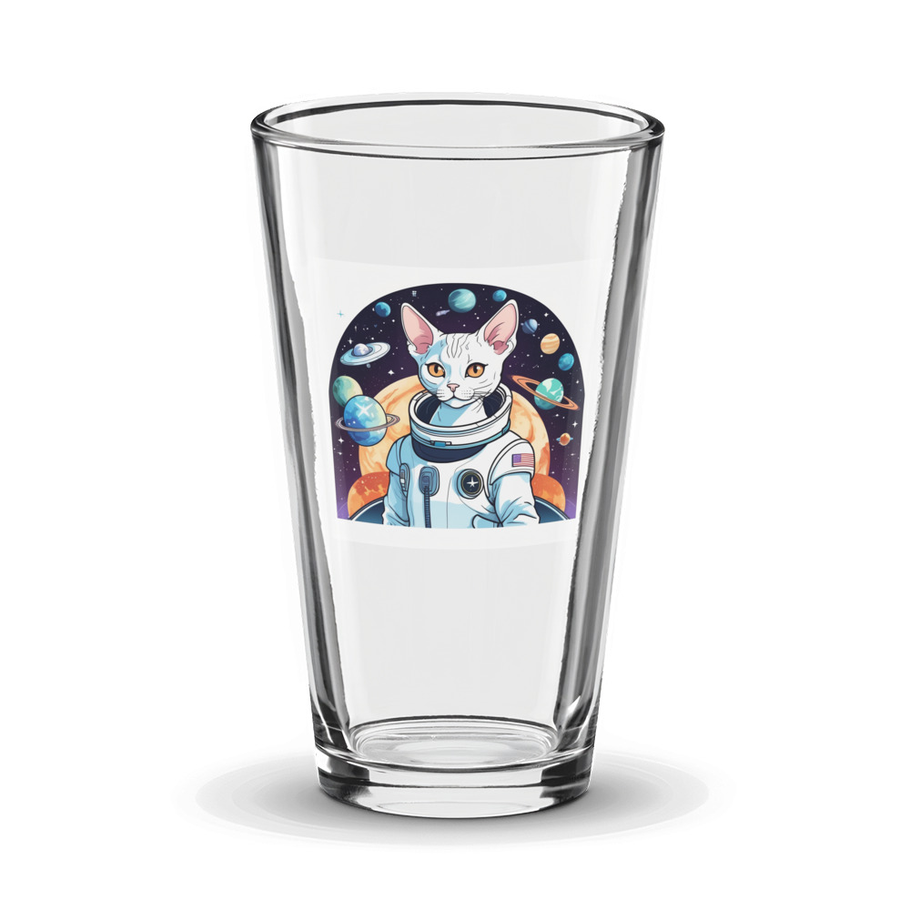 PugMug Custom White Devon Rex Cat Glass Tumbler