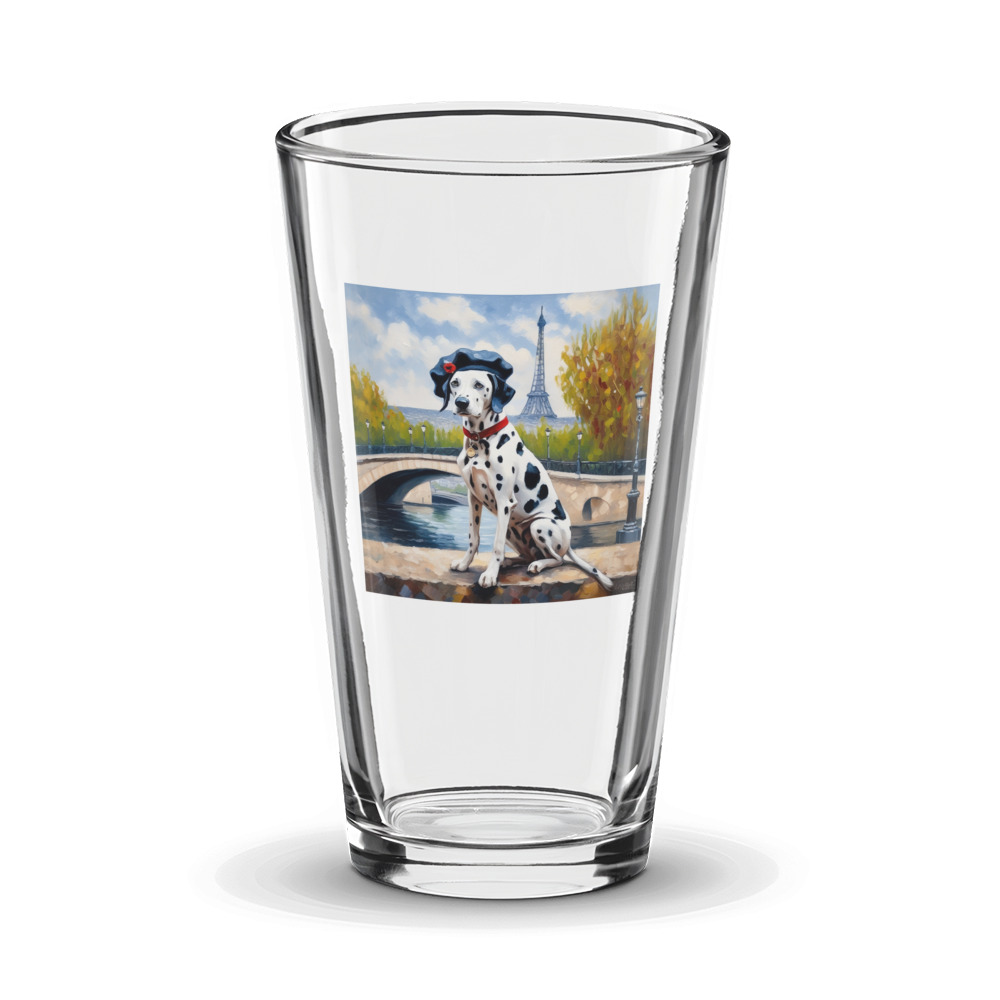 PugMug Custom Dalmatian Glass Tumbler