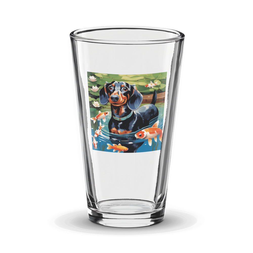 PugMug Custom Black Dachshund Glass Tumbler