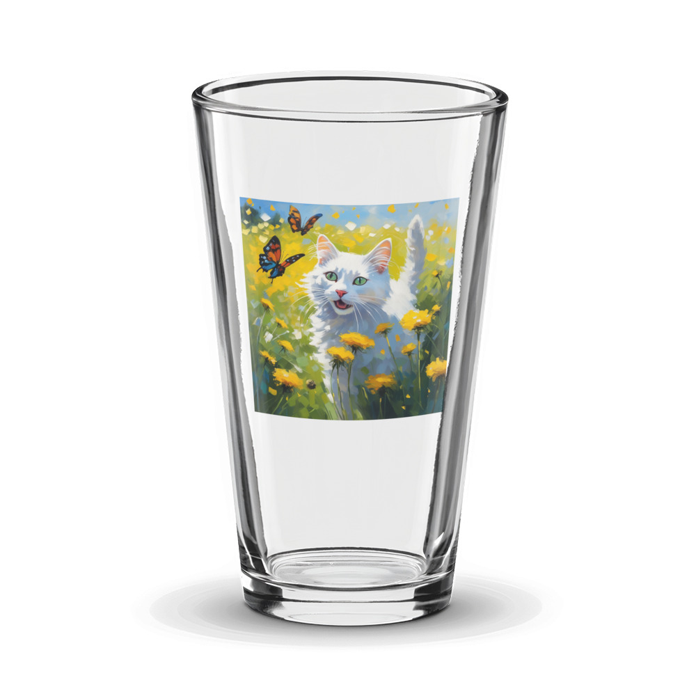 PugMug Custom White Companion Cat Glass Tumbler