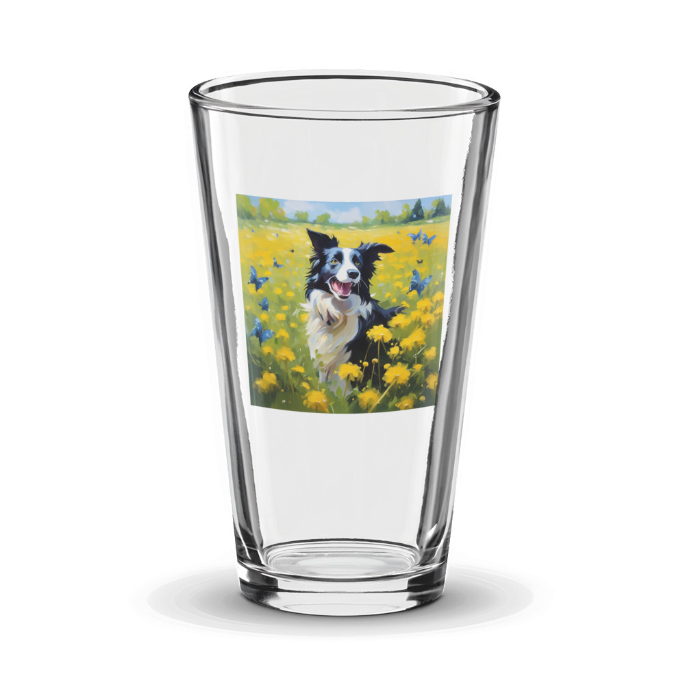 PugMug Custom Border Collie Glass Tumbler