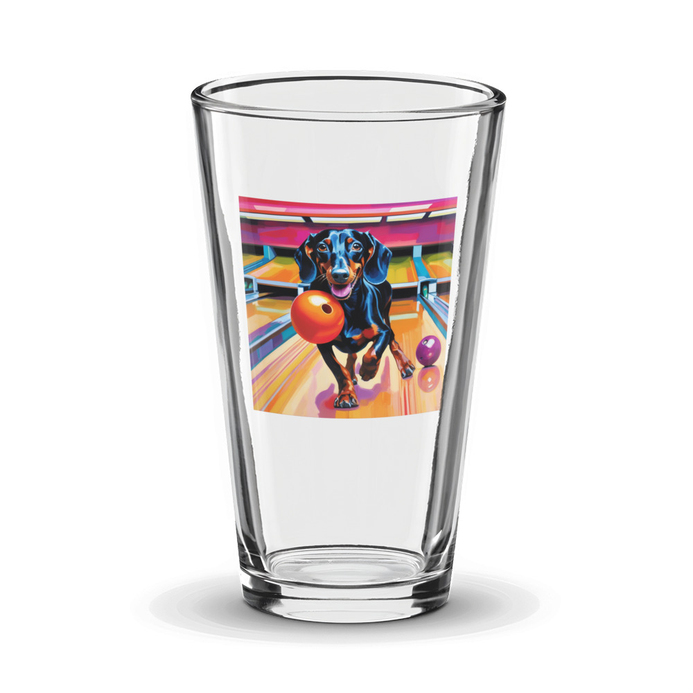 PugMug Custom Black Dachshund Glass Tumbler