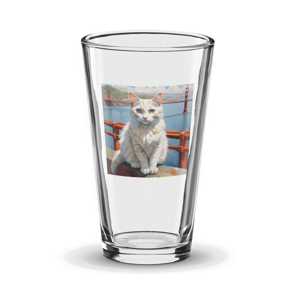 PugMug Custom White Companion Cat Glass Tumbler