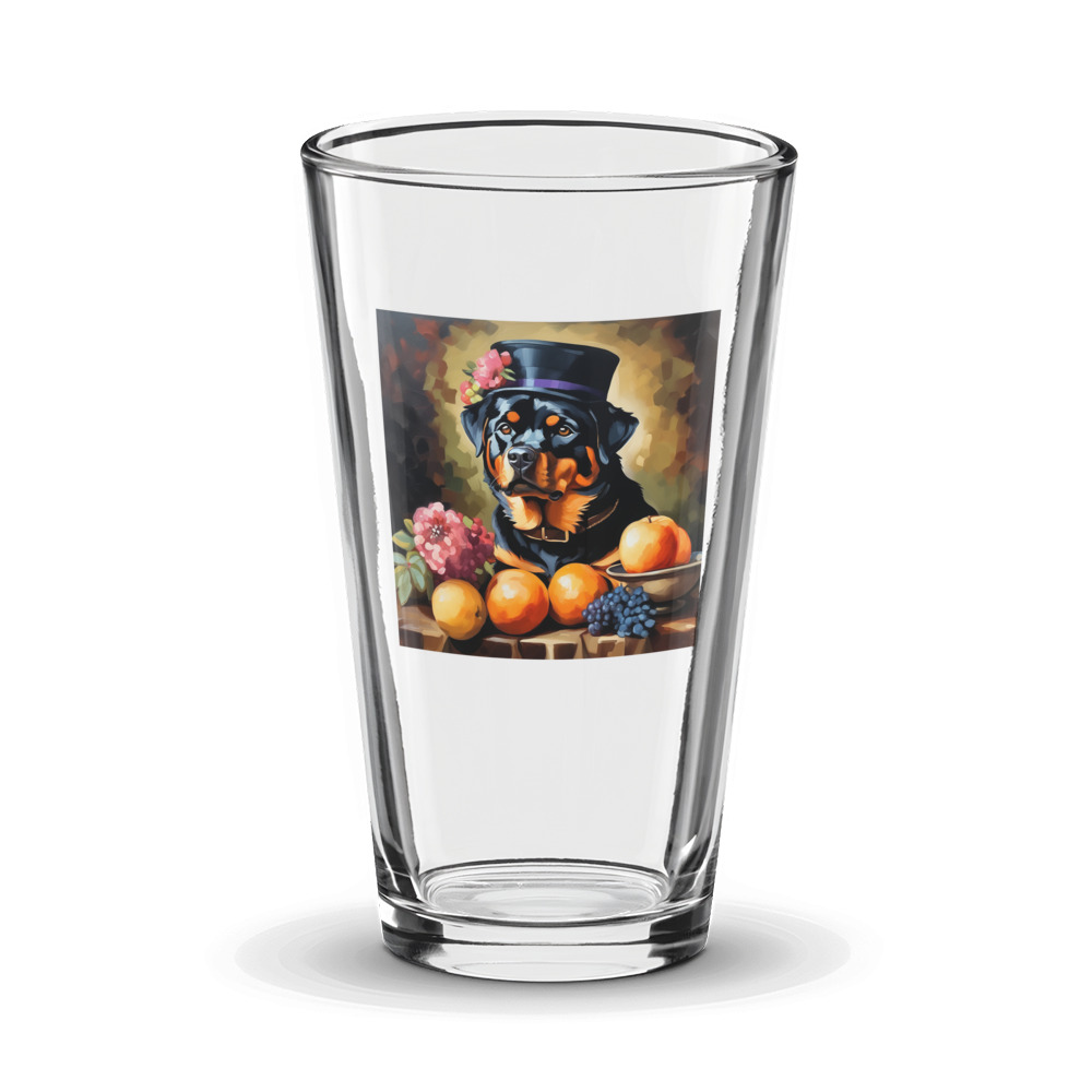 PugMug Custom Rottweiler Glass Tumbler