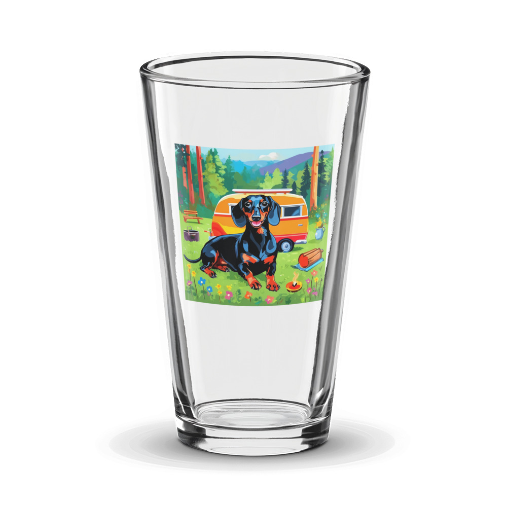 PugMug Custom Black Dachshund Glass Tumbler