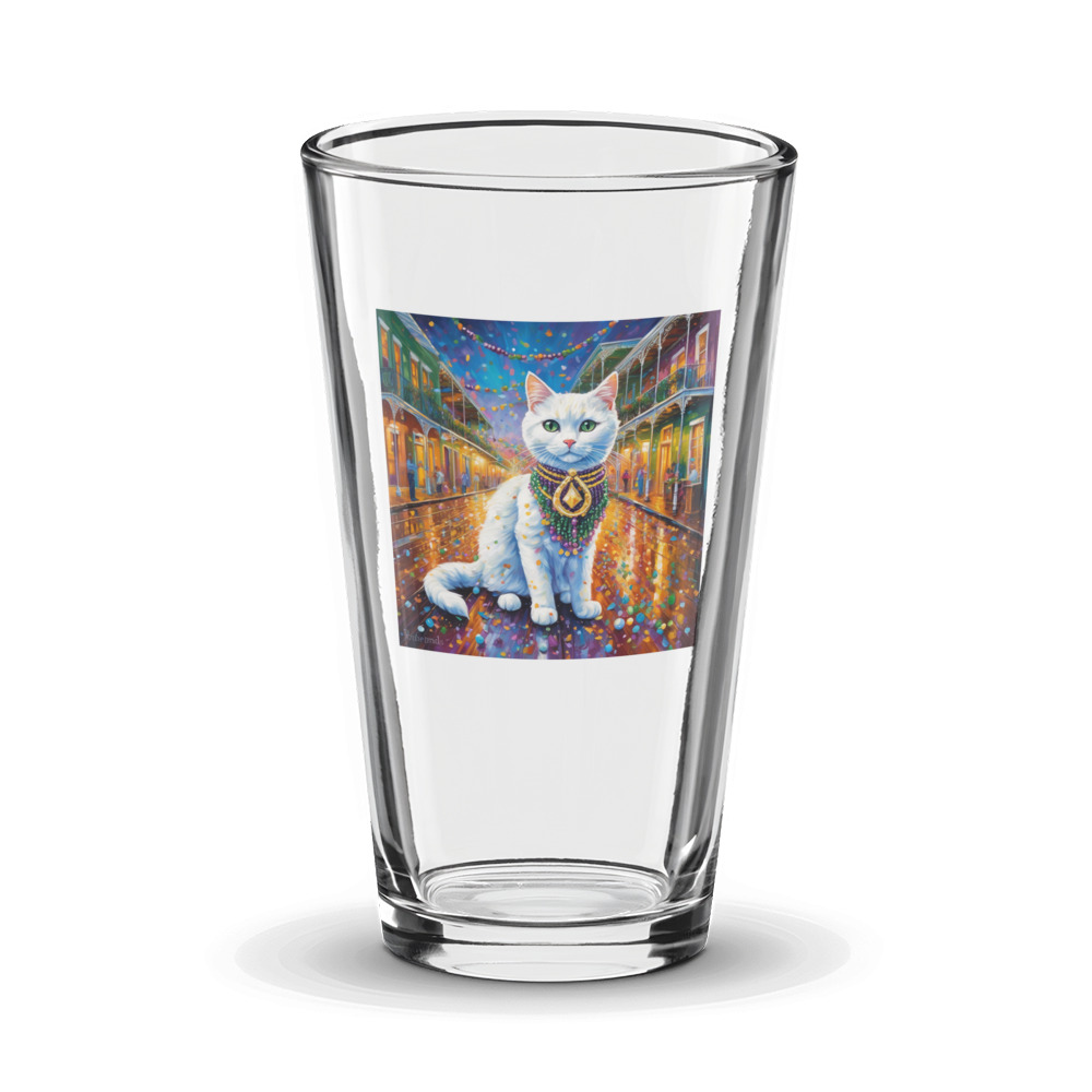 PugMug Custom White Companion Cat Glass Tumbler