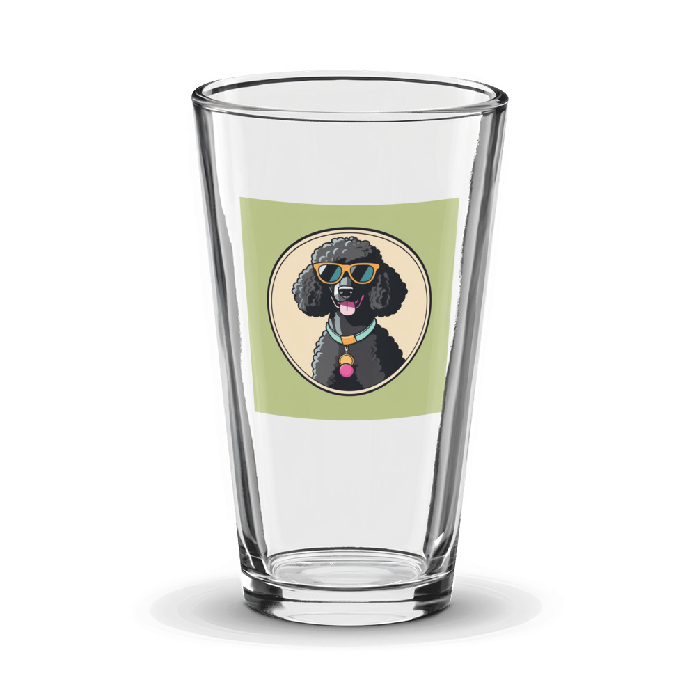 PugMug Custom Black Poodle Glass Tumbler