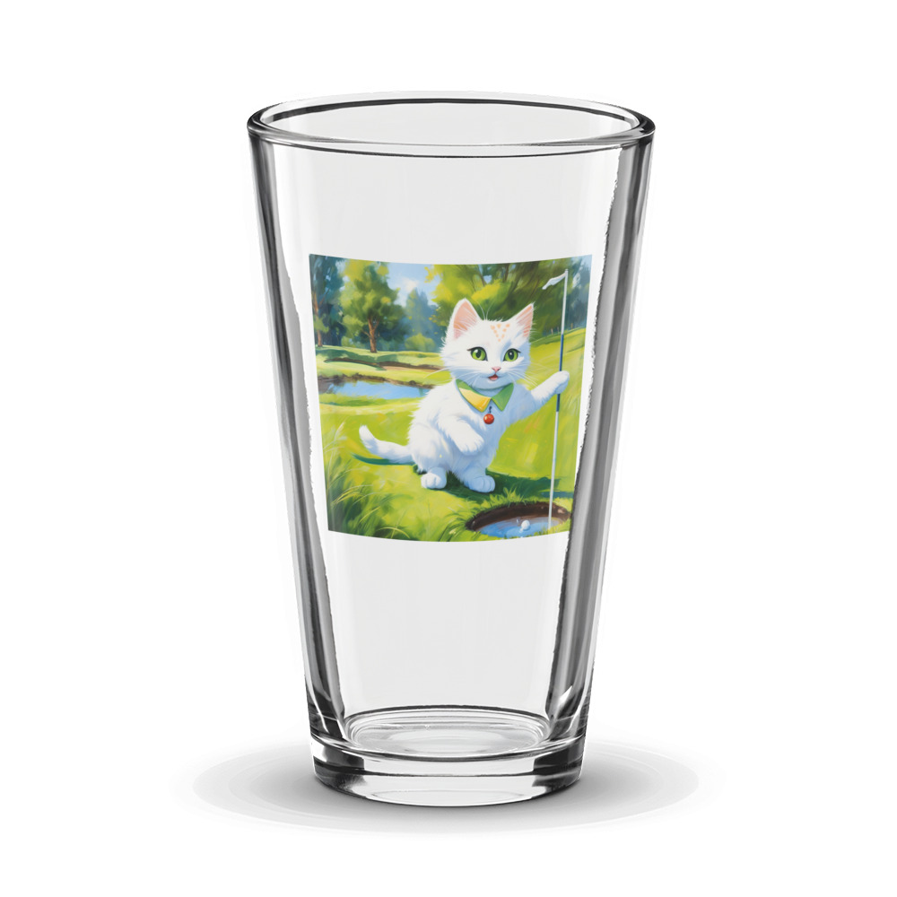 PugMug Custom White Companion Cat Glass Tumbler