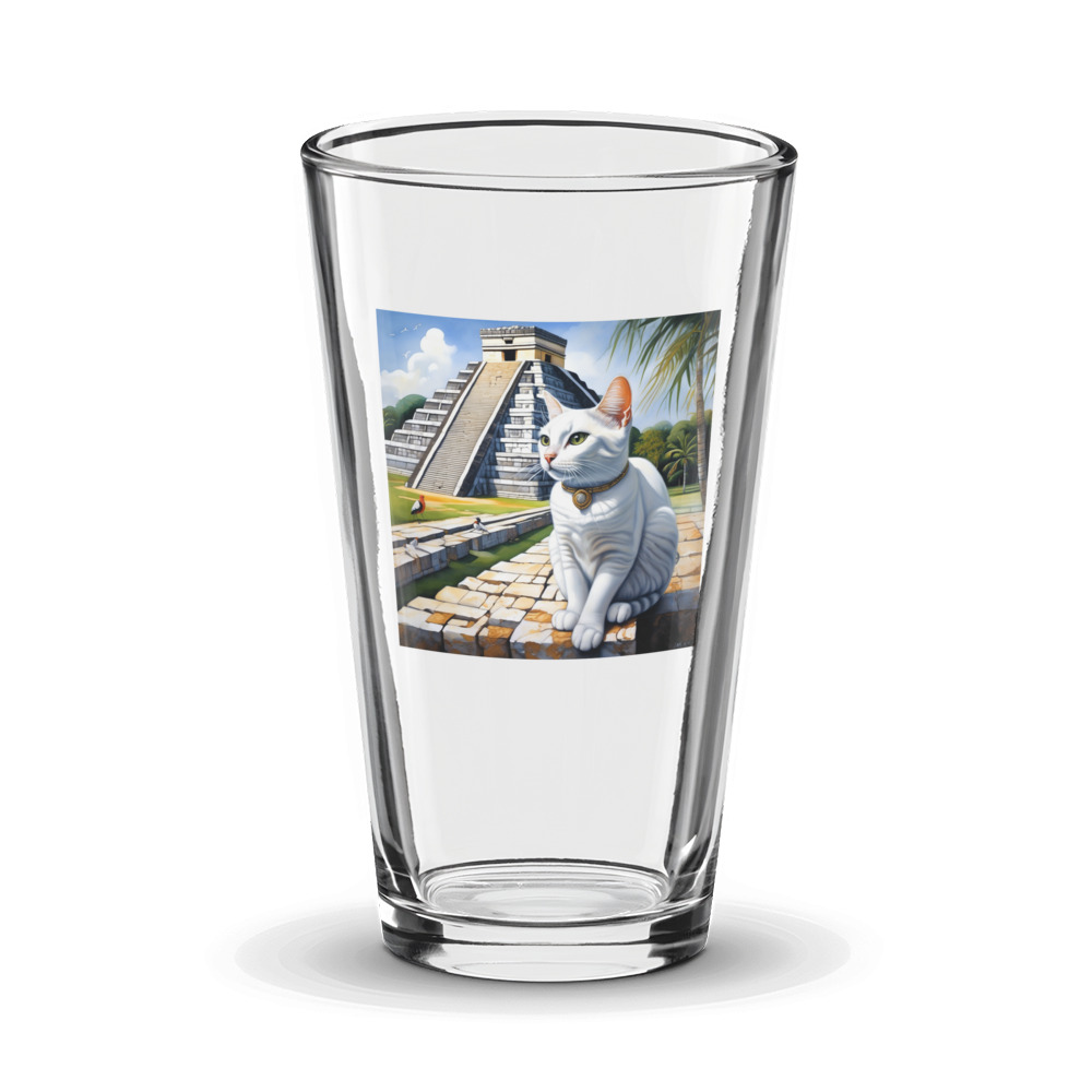 PugMug Custom White Companion Cat Glass Tumbler