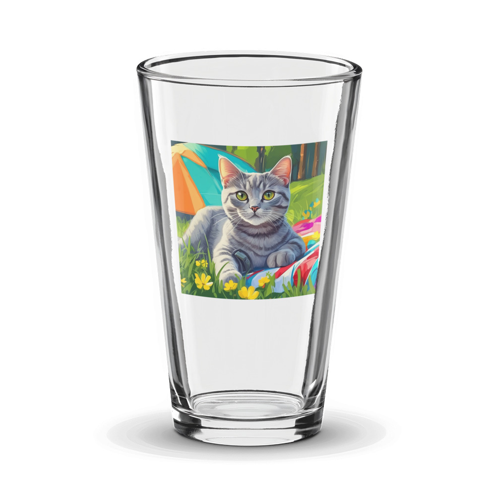 PugMug Custom Tabby British Shorthair Cat Glass Tumbler