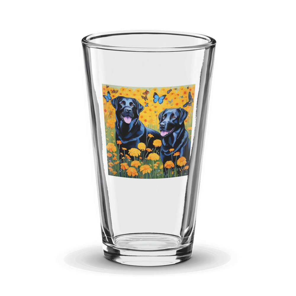 PugMug Custom Black Labrador Retriever Glass Tumbler