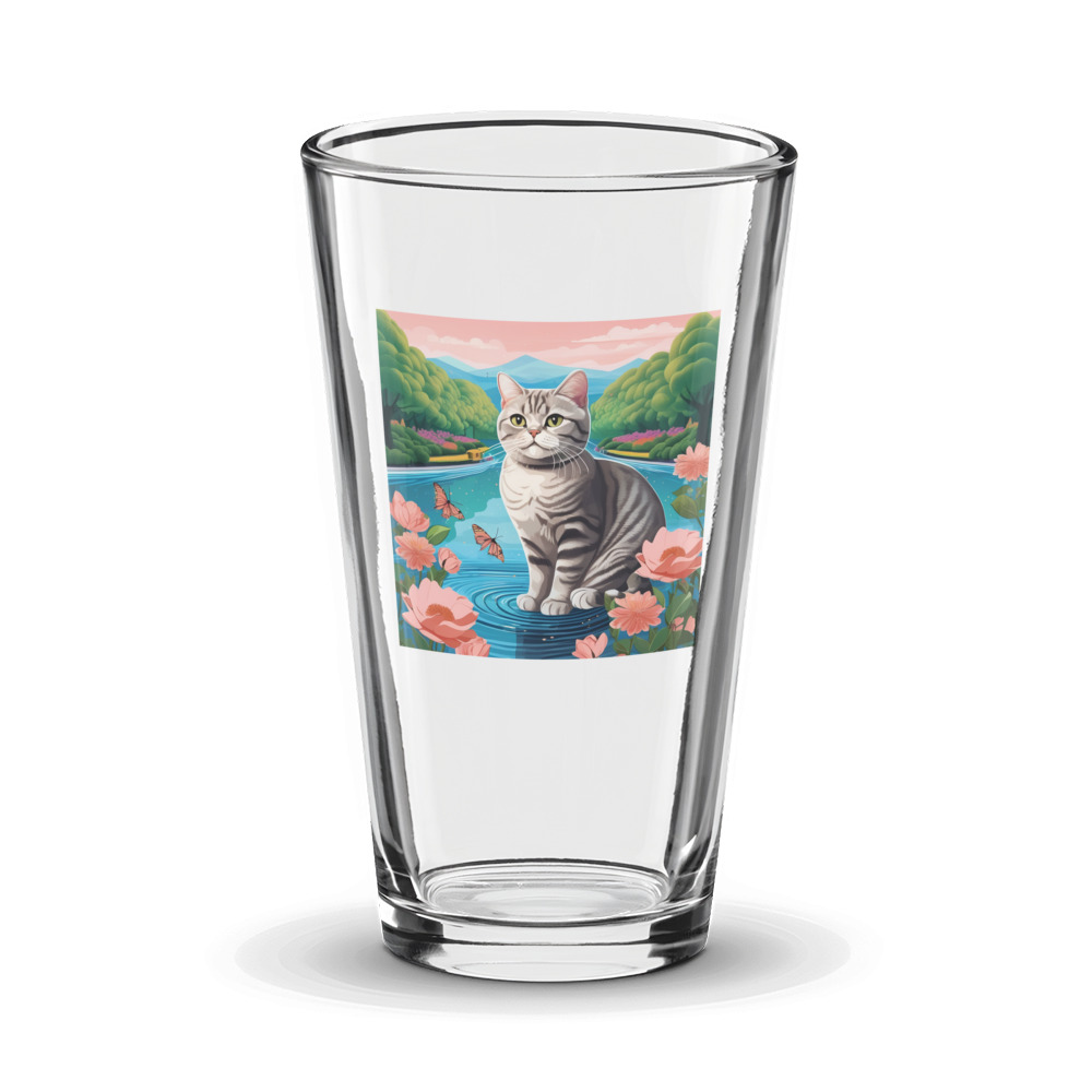 PugMug Custom Tabby British Shorthair Cat Glass Tumbler