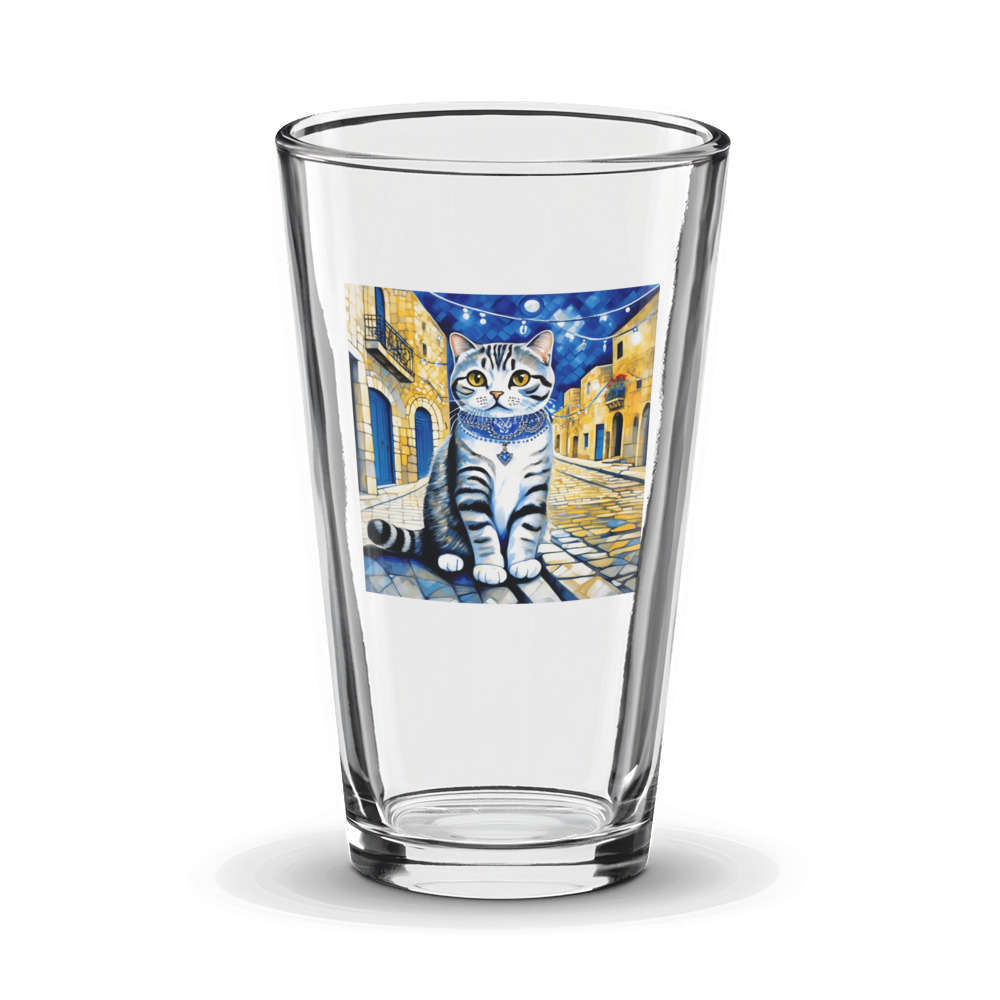 PugMug Custom Tabby Scottish Fold Cat Glass Tumbler