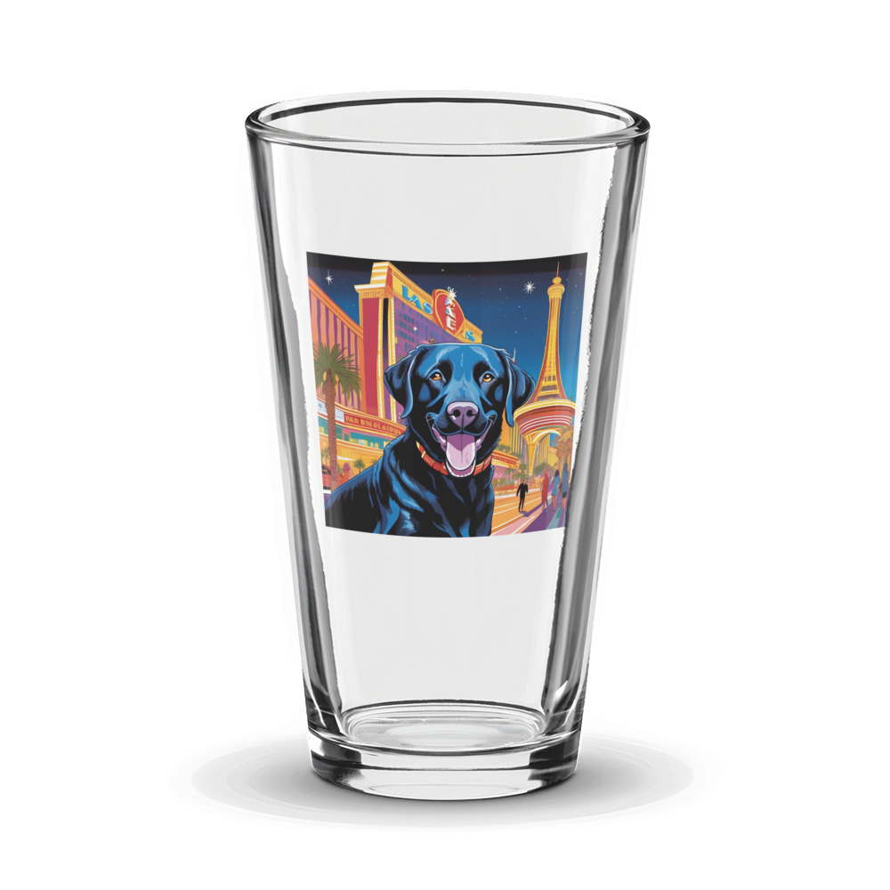 PugMug Custom Black Labrador Retriever Glass Tumbler