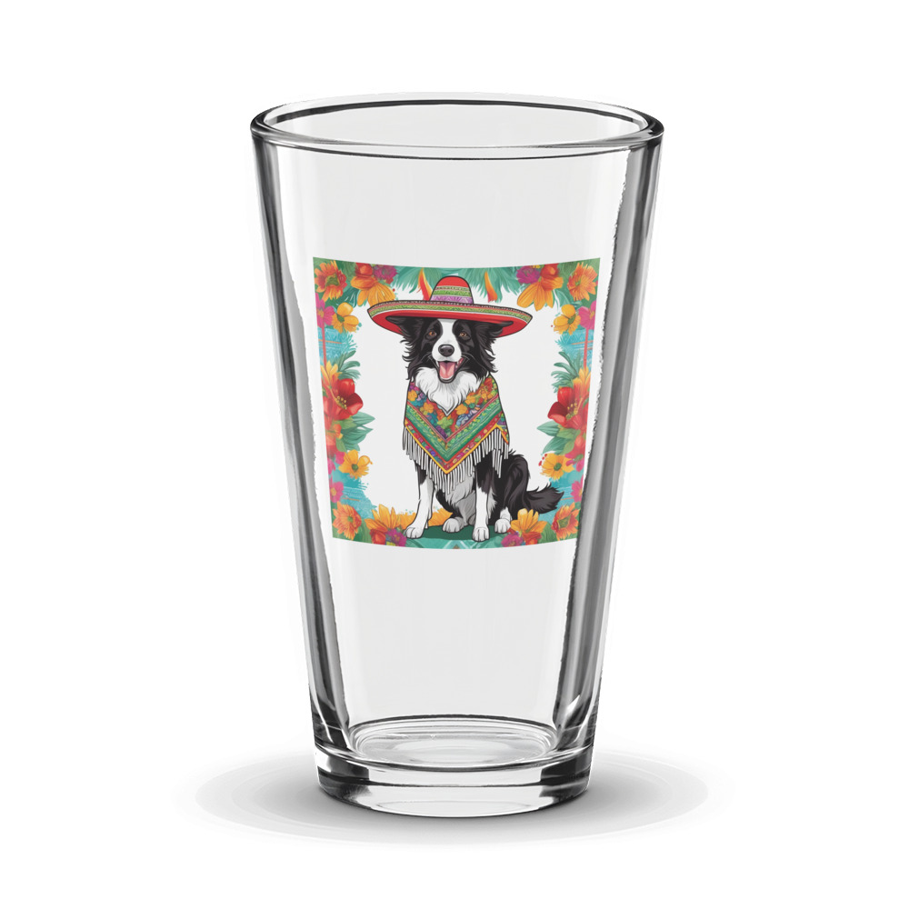 PugMug Custom Border Collie Glass Tumbler