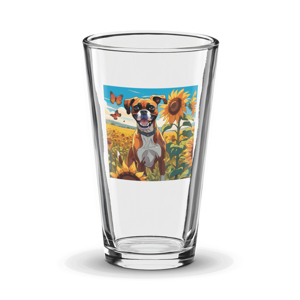 PugMug Custom Boxer Dog Glass Tumbler
