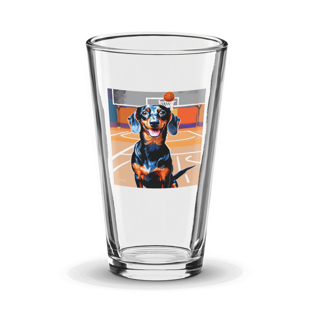 PugMug Custom Black Dachshund Glass Tumbler