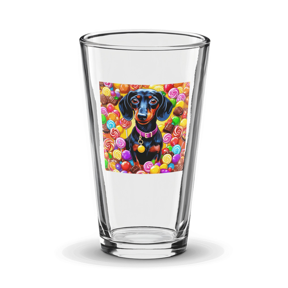 PugMug Custom Black Dachshund Glass Tumbler