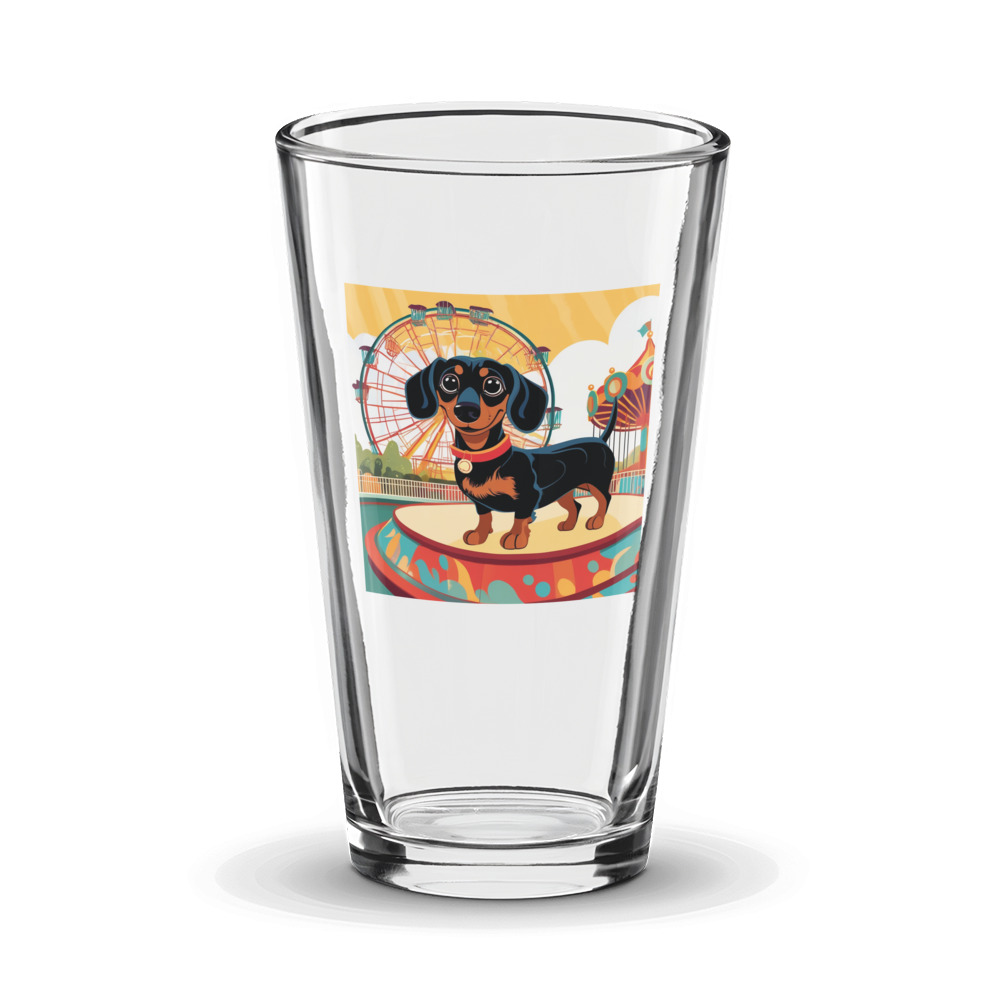 PugMug Custom Black Dachshund Glass Tumbler